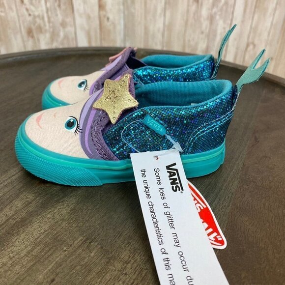 Vans Asher V Mermaid Latigo Blossom Bay Slip On Sneaker Size 4.5 - Picture 4 of 8